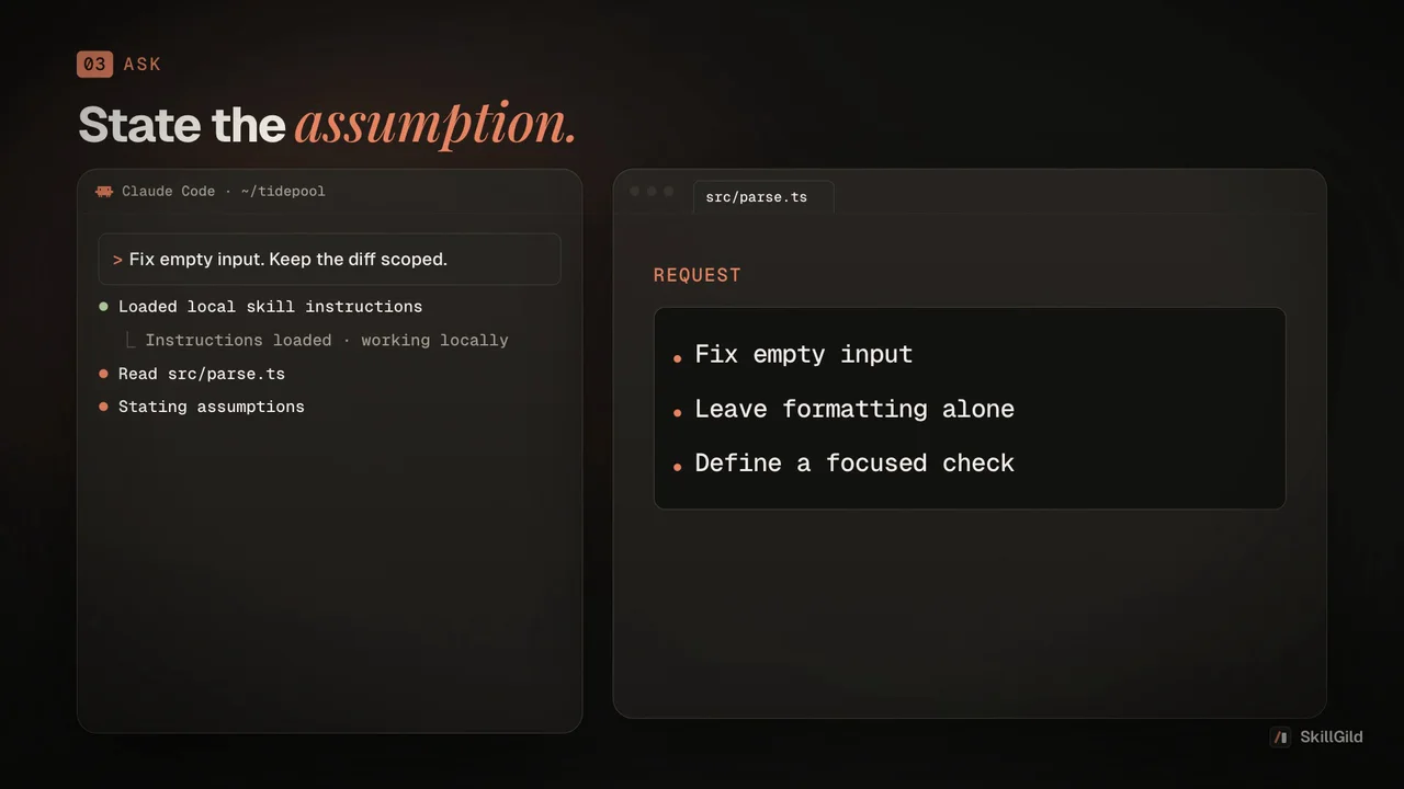 Karpathy Guidelines demo: defines four rules for careful coding.